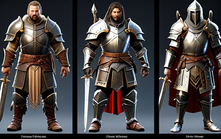 **

A character selection screen in Hit2, highlighting diverse classes with unique skills. Include a Polish warrior-type character in shining armor. The background should evoke a fantasy RPG atmosphere, similar to *Wiedźmin*.

**